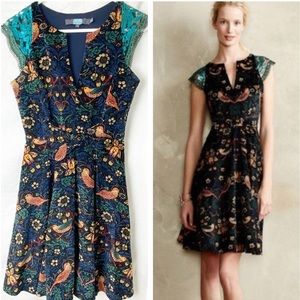 ANTHROPOLOGIE VELVET DRESS SEQUIN SLEEVE